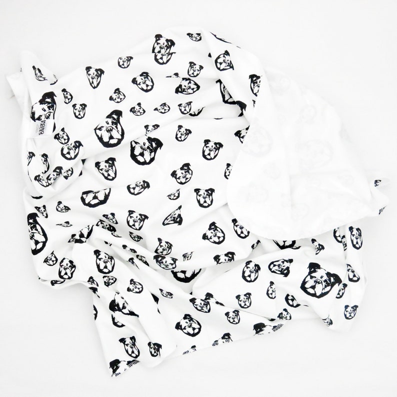 Bulldog Organic Cotton Baby Swaddle Blanket Newborn Swaddle Etsy