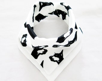 Doberman Dog Print Baby Bandana Bib Made From Organic Cotton Double Layer, Dog Themed Baby Shower Gift For Girls Boys, Baby Announcement