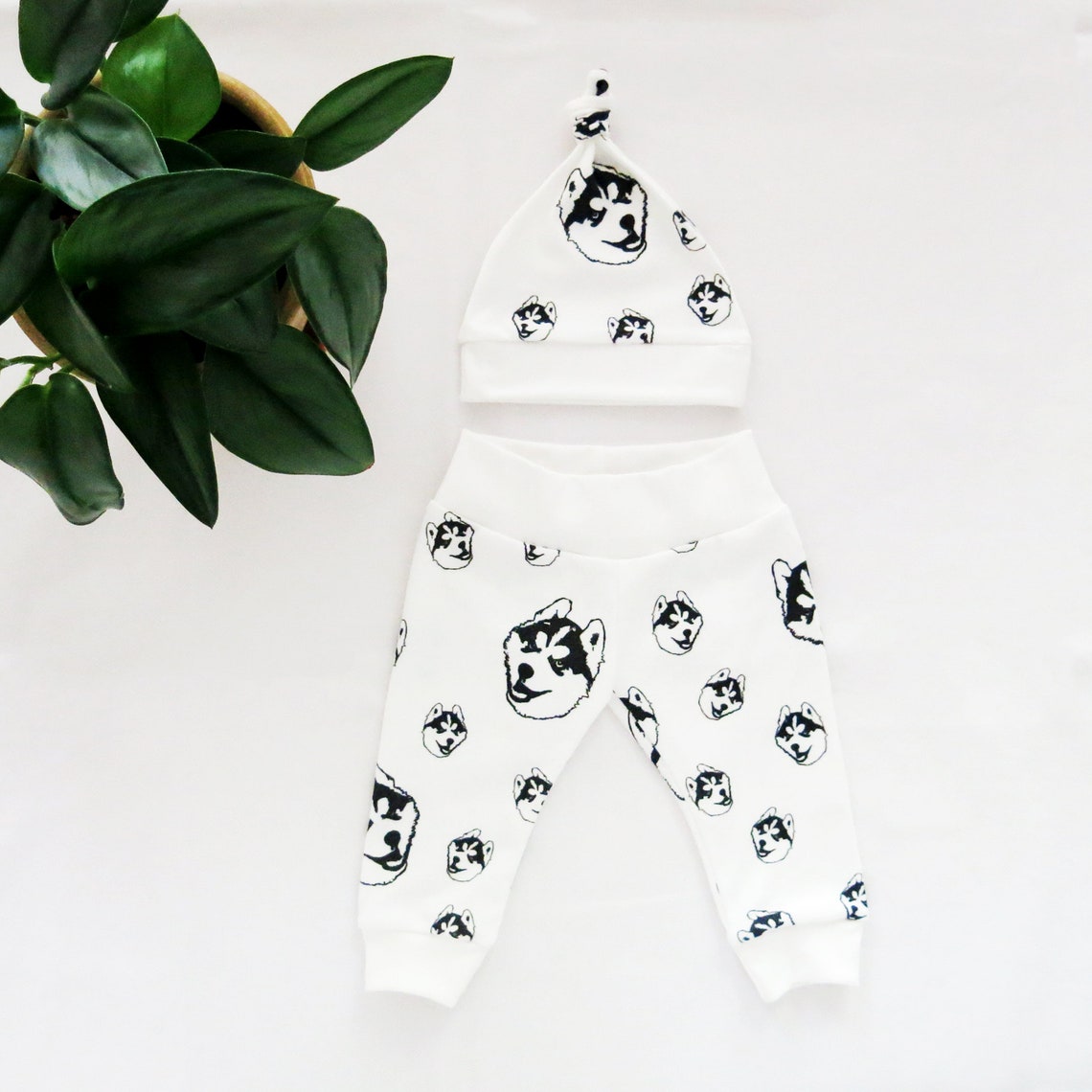 Husky Print Baby Leggings Organic Cotton Baby Clothes Dog Etsy