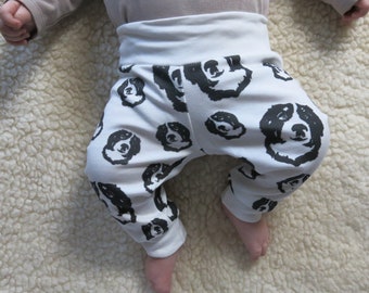 Bernese Mountain Dog Print Baby Leggings Made From Organic Cotton, Newborn Girl Boy Pants With Puppies, Pregnancy Announcement Ideas