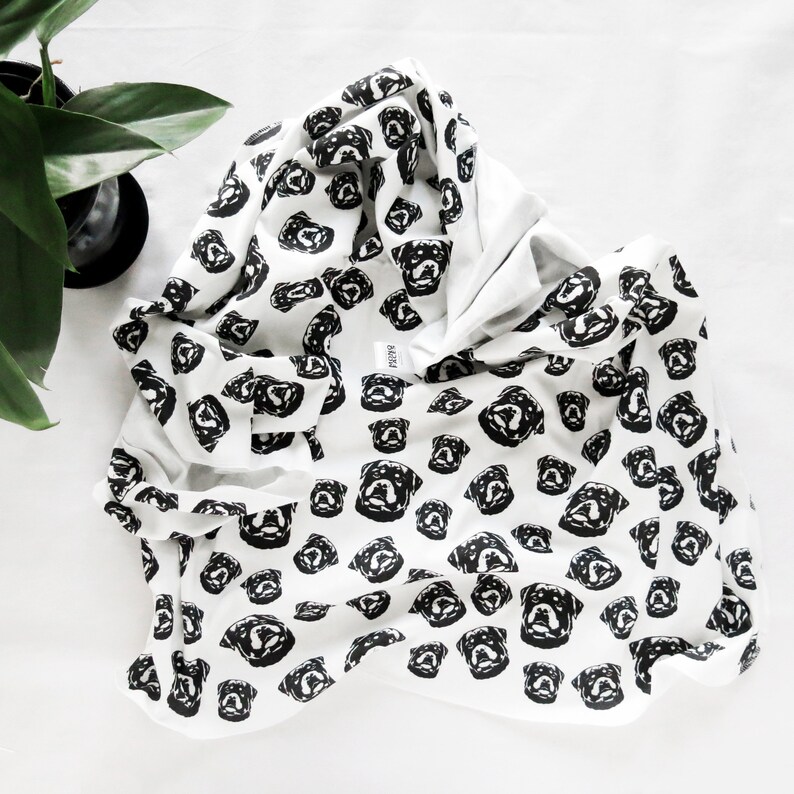 Rottweiler Print Baby Swaddle Blanket Organic Cotton Baby Etsy
