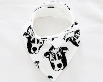 Pit Bull Dog Print Baby Bandana Lätzchen, Bio-Baumwolle Doppelschicht Lätzchen Geeignet für Neugeborene bis Kleinkind, Hunde Themen Baby Shower Geschenk Mädchen Jungen