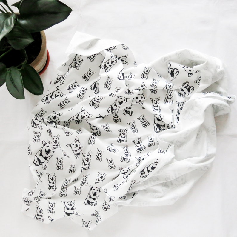 Print Baby Swaddle Blanket Organic Cotton Dog Themed Etsy