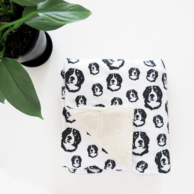Bernese Mountain Dog Print Baby Blanket Made From Organic Etsy