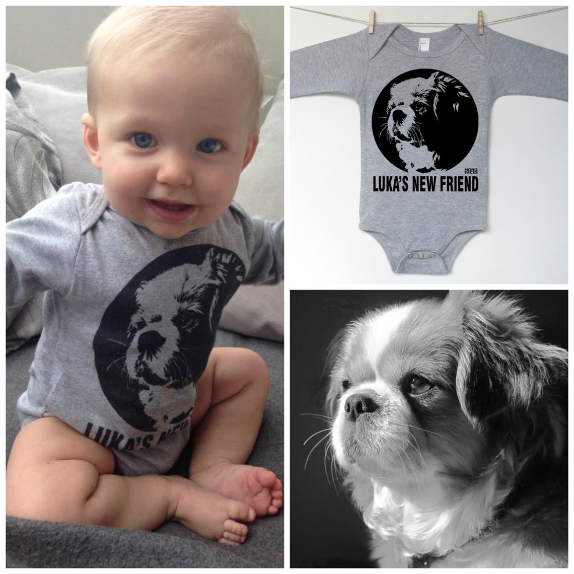 Dog Baby Shower Baby One Piece Dog Personalized Baby Etsy