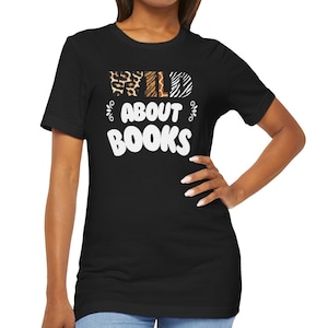 Camiseta &quot;Louco por Livros&quot;: Camiseta para Professor de Safári, Presente para Bibliotecário