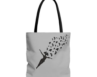 Vintage Butterfly Tote Bag,monarch butterfly bag, moth tote bag,everyday bag, grocery bag, beach bag,reusable bag, knitting project bag