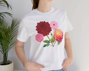Dahlia Flower T-shirt: Women's Botanical Garden Tee