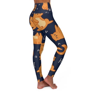 Cat Yoga Leggings: High Waisted Cat Lover Pants