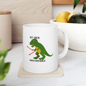 Dinosaur Mug, Funny Tea Cup, Unique Coffee Mug, Jurassic Park Lover Gift, T-Rex Cup, Ceramic Tea Mug