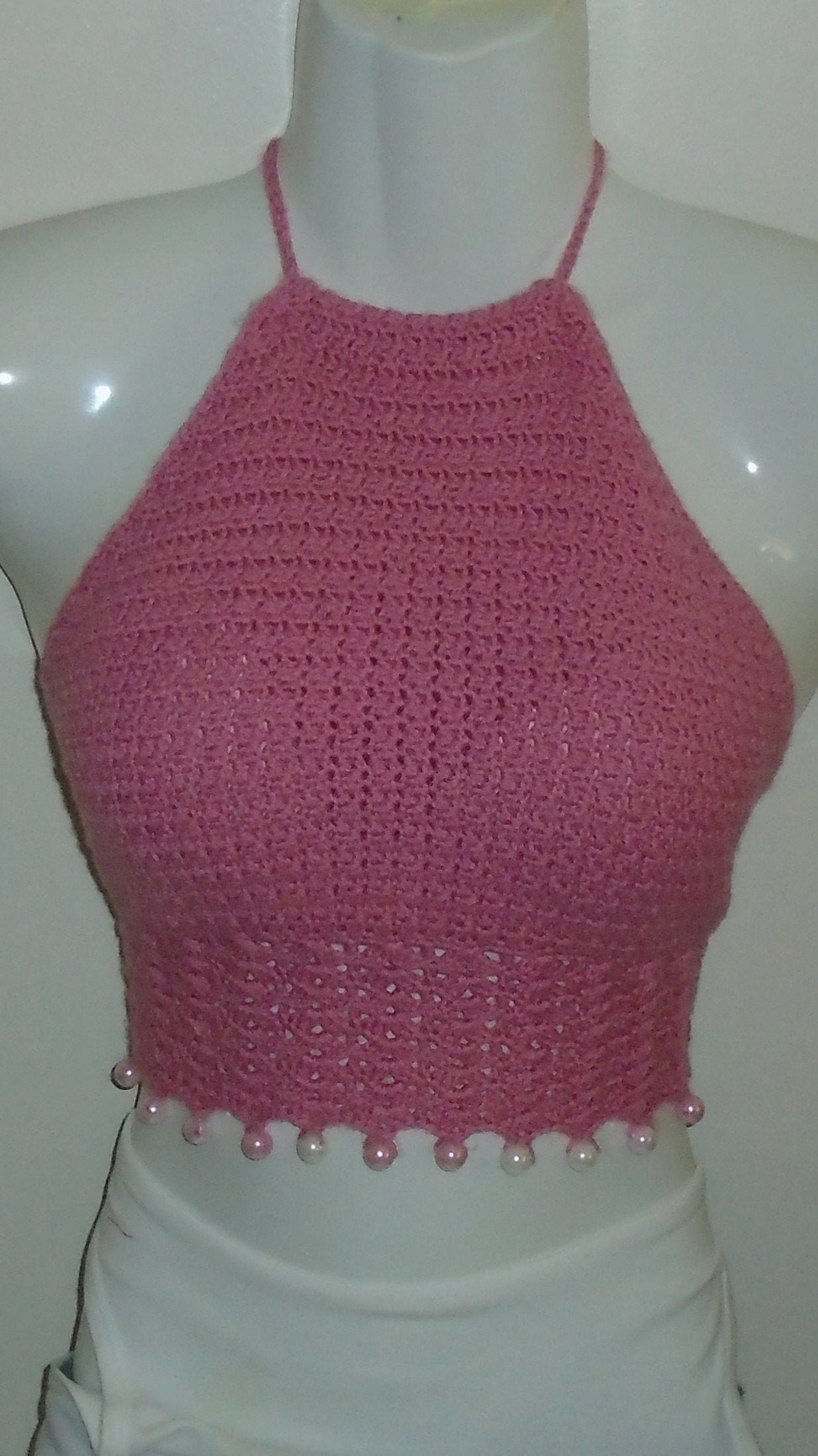 Crochet Pink Halter Top for Women and Teen Crochet Crop Top - Etsy