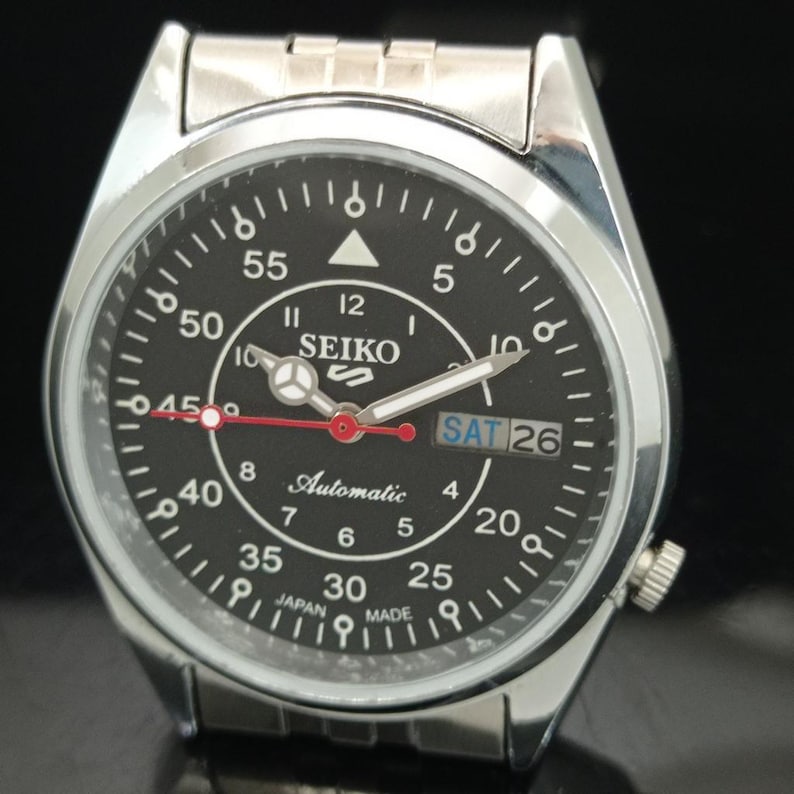 Vintage Refurbished Seiko 5 Automatic 7009a Japan Mens Day&date Black ...