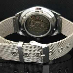 Odnowiony zegarek na rękę Seiko Expo 70 Automatic 6309a z Japonii, męski, z żółtym kolorem tarczy i przezroczystym tyłem, z datą i datą, B281-C zdjęcie 3