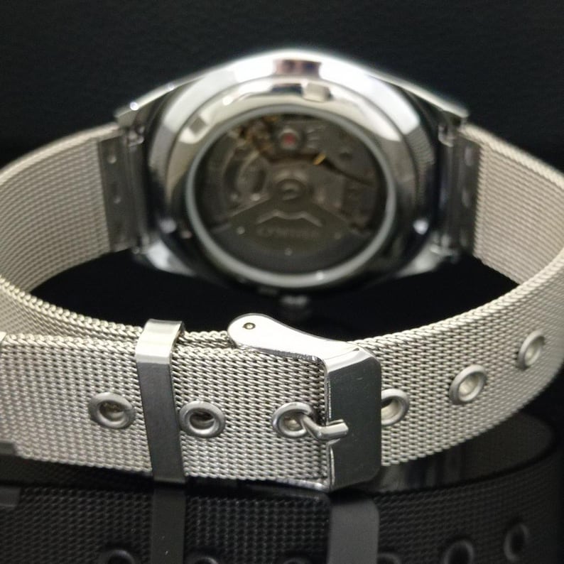 Odnowiony zegarek na rękę Seiko Expo 70 Automatic 6309a z Japonii, męski, z żółtym kolorem tarczy i przezroczystym tyłem, z datą i datą, B281-C zdjęcie 3