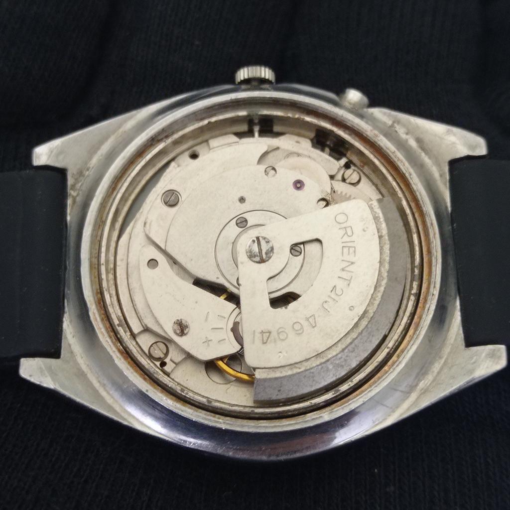 Automatic Vintage Orient 46941 Japan Mens Black Color Dial Day