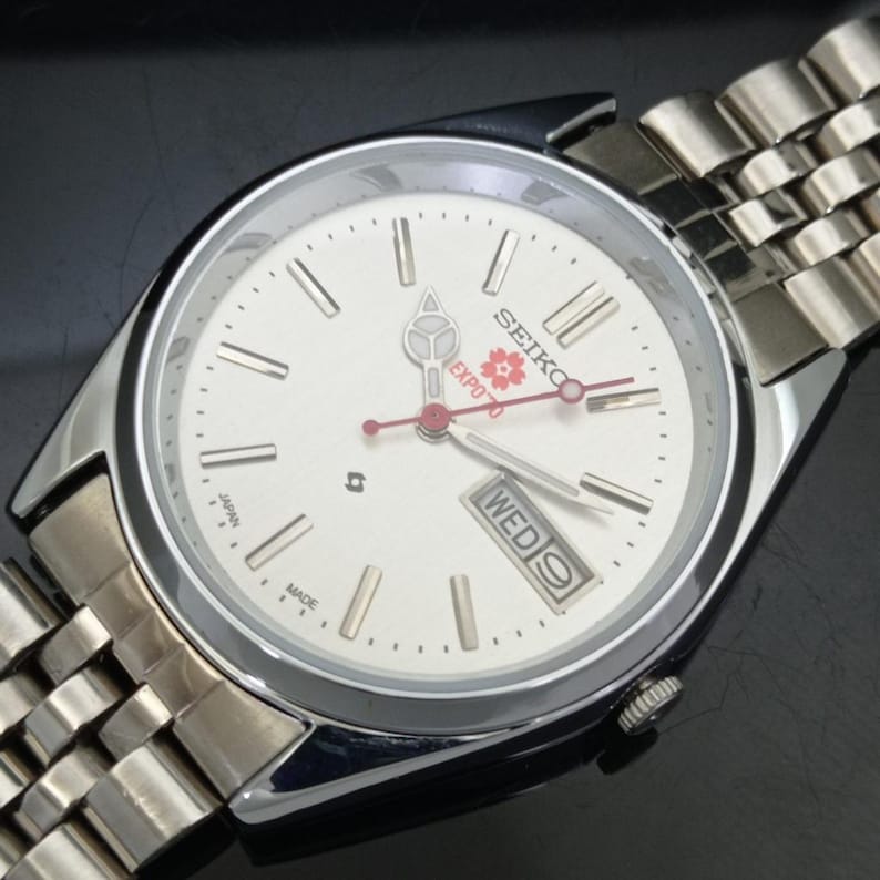 Vintage Refurbished Seiko Expo 70 Automatic 6309a Japan Mens Day/Date Silver Color Dial Transparent Back Wrist Watch b282-c image 7
