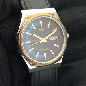 Automatic Vintage Citizen 8200 Japan Mens Day/Date Black Color Dial Wrist Watch B500310-C