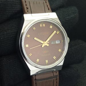 Automatic Vintage Citizen 8200 Japan Mens Day/Date Brown Color Dial Wrist Watch B500278-C