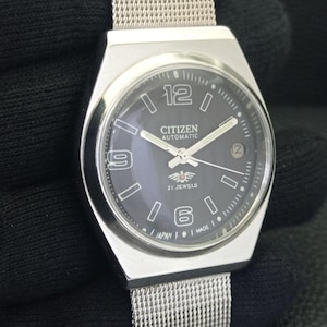 Automatic Vintage Citizen 8200 Japan Mens Date Black Color Dial Wrist Watch B500207-C