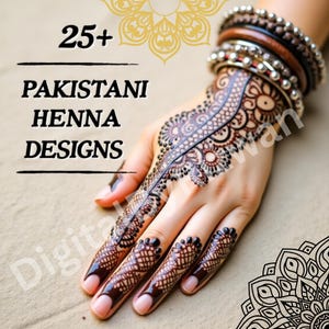 Pakistani Henna Design SVG Bundle: Mehndi Tattoo Stencils (Digital Download