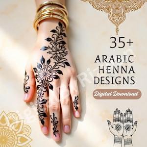 Arabic Henna Design SVG Bundle: Stencils for Hand, Finger, Bracelet (Digital Download)
