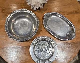 Vintage Wilton Mount Joy Pewter Serving Bowl PA USA Armetale 9