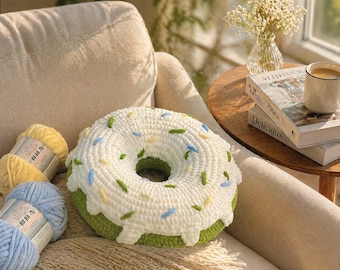 häkeln Donut Kissen Muster PDF, Anfänger freundlich Amigurumi Kissen Anleitung, DIY Sommer Wohndekor