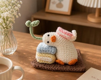 Gehaakte leeseend patroon pdf, boek eend amigurumi beginnershandleiding, gezellig boekenliefhebber cadeau, digitale download