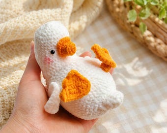 Patroon gehaakte mollige eend pdf, amigurumi-tutorial boerderijdieren, beginnersvriendelijk doe-het-zelfcadeau