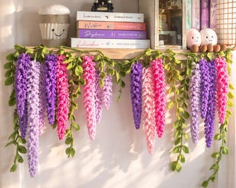 Crochet Wisteria Garland Pattern PDF, Amigurumi Flower Vine Curtain, DIY Nursery Room Decor, Beginner Friendly Crochet Pattern