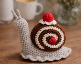 Haakpatroon slak (pdf) – Patroon amigurumi knuffeldier – stap voor stap zelfstudie – cadeau-idee haakpatroon voor beginners