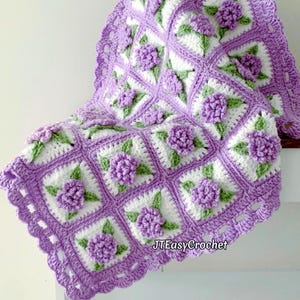 Floral Oma Platz Decke Muster, Crochet Lap Afghan, PDF Sofort Download, Cottagecore Couch werfen, Decke, Baby Geschenk, Lapghan