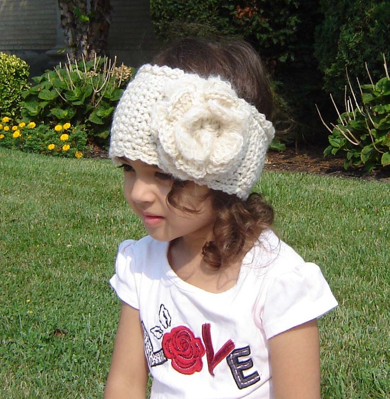 PDF Instant Download Crochet Pattern No 020 Ruffled Flower Headband image 3