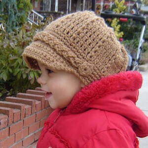 PDF Instant Download Crochet Pattern No 056 Newsboy Cap All sizes baby toddler child adult image 5