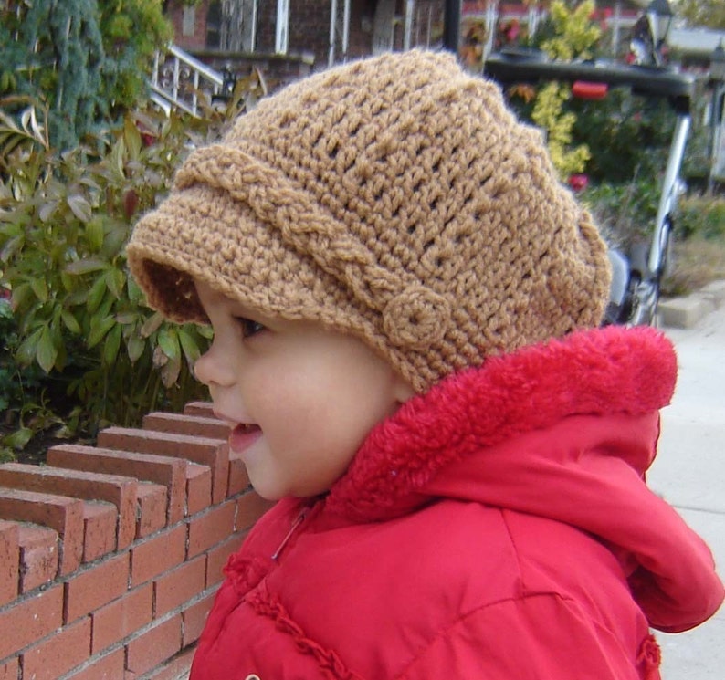 PDF Instant Download Crochet Pattern No 056 Newsboy Cap All sizes baby toddler child adult image 5