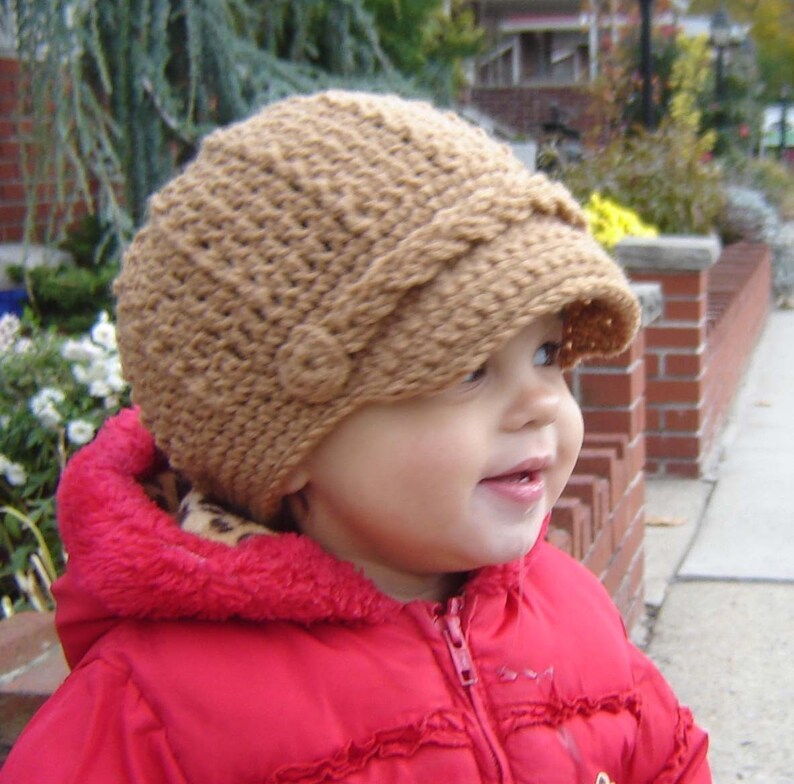 PDF Instant Download Crochet Pattern No 056 Newsboy Cap All sizes baby toddler child adult image 4