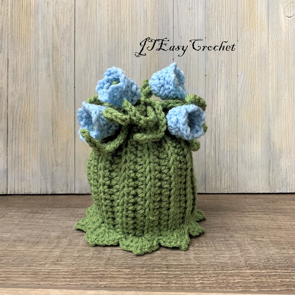 Blue Bell Baby Hat, Crochet Flower Hat Pattern, Tulip Bucket Hat, Newborn Photo Props, Spring Flower Beanie, Fairy Hat, PDF File Pattern