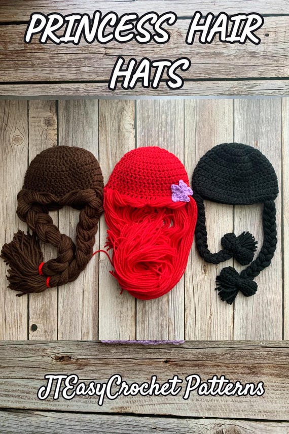 Crochet Wig Hat, Princess Wig Pattern PDF Instant Download, Wig