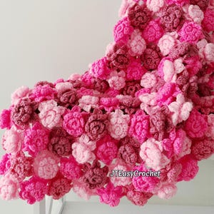 Baby Decke häkeln Rose Blumenmuster, Gehäkelte Rose Blume Afghan, Boho Cottagecore Style, PDF Sofort-Download Lap Couch Decke Vintage Victorian