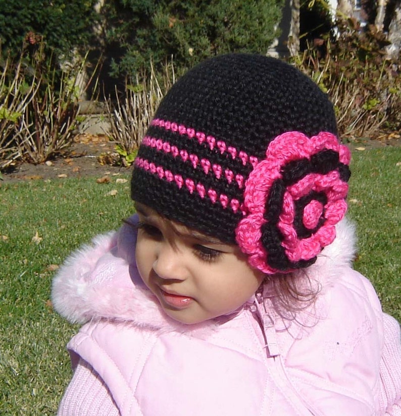 PDF Instant Download Easy Crochet Pattern No 066 Big Flower Beanie ALL ...