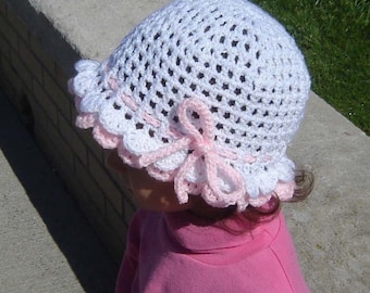 Crochet Baby Sun Hat Pattern, Toddler Sunhat Crochet Pattern, Kids Crochet Hat Patterns, Children PDF, Bucket Cap, Double Scalloped Hat