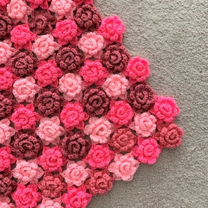 Rose Baby Blanket Pattern, Crochet Flower Blanket, Pdf Pattern, Floral ...