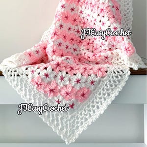 Kirschblüten Blume Baby Decke, Baby Decke Häkeln Muster, Oma Quadrat Decke, Neugeborenen afghanischen Muster, Decke, Tagesdecke