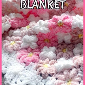 Patroon bloemenweide babydeken, gehaakte bloemendeken, pdf-patroon, bloemen baby Afghaans, instant download, deken gooien, bedovertrek afbeelding 13