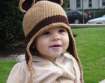 PDF Instant Download Easy Crochet Pattern No 045 Bear Hat ALL sizes Infant Baby Toddler Child Adult