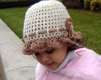 PDF Instant Download Easy Crochet PATTERN No 071 Ruffled Scalloped Hat All sizes Baby Toddler Child Adult