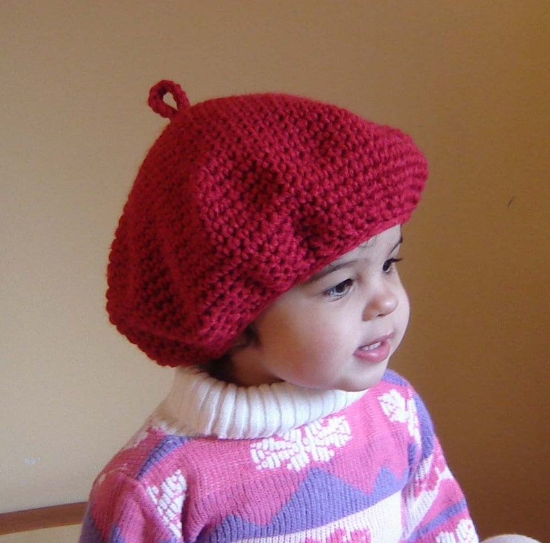 PDF Instant Download Crochet Pattern No 084 French Style Beret Hat All sizes Baby Toddler Child Teen Adult image 3