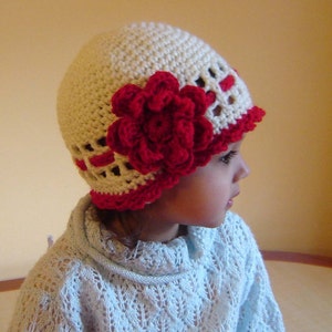 PDF Instant Download Crochet Pattern No 088 Red Rose or Heart Beanie All sizes Preemie Baby Toddler Child Teen Adult image 2