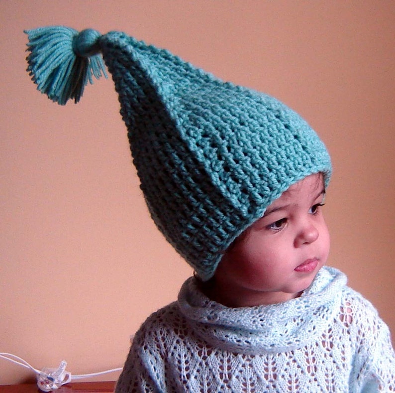 PDF Instant Download Easy Crochet Pattern No082 Green Tassel Hat All sizes Baby Toddler Child Adult image 4
