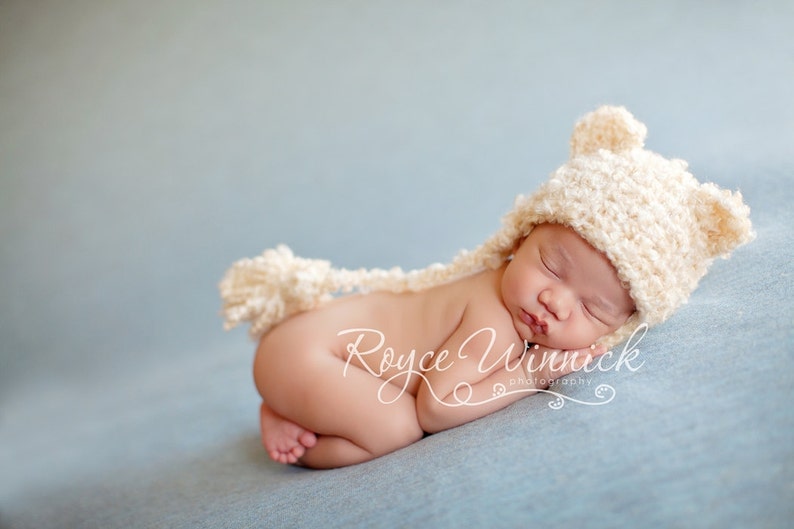 Crochet Bear Hat Pattern, Preemie Crochet Pattern, Baby Photography Props Pattern, Newborn Bear Hat, Infant Beanie, Knitting Pattern, PDF image 1